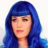 Katy Perry's very blue hair colour