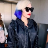 Celebrity's blue dipped blonde hair